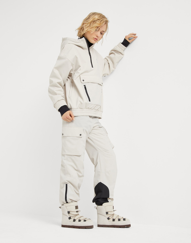 Suede and corduroy mountain boots with shearling lining and shiny eyelets 4