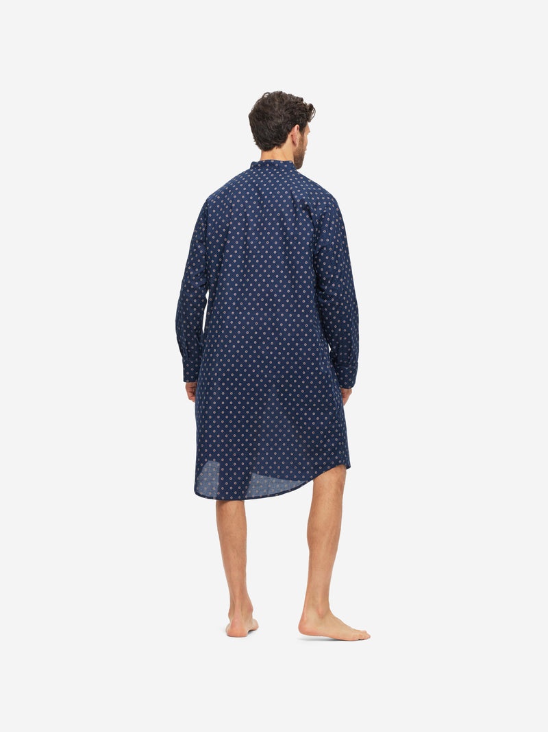 Men's Nightshirt Nelson 90 Cotton Batiste Navy - 4