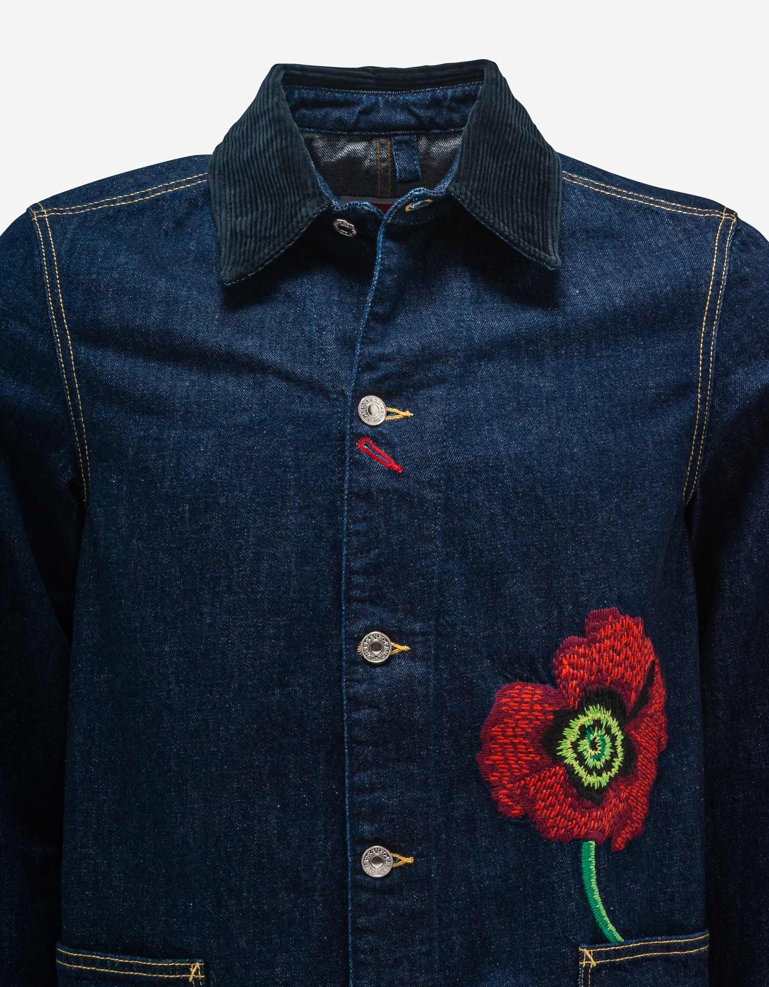 Blue Kenzo Poppy Workwear Denim Jacket - 3