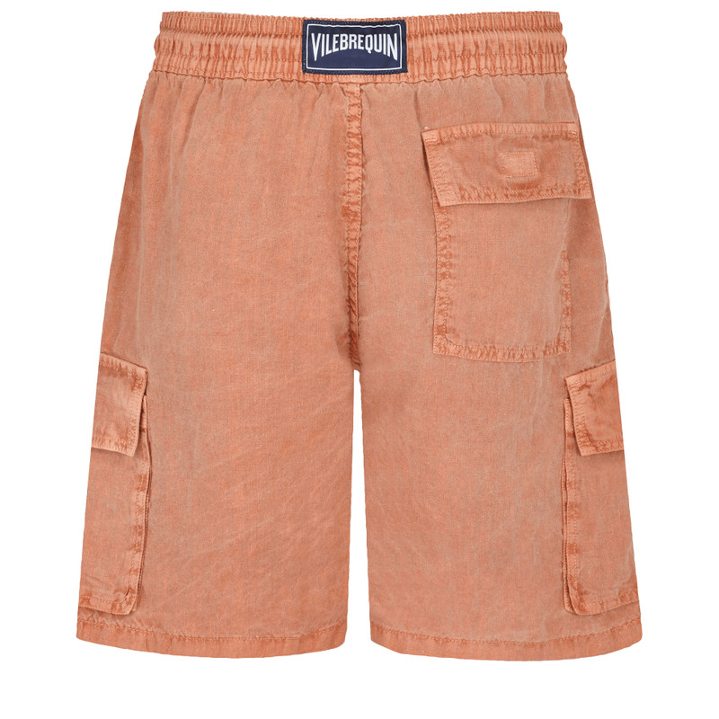 Men Linen Bermuda Shorts Mineral Dye 2