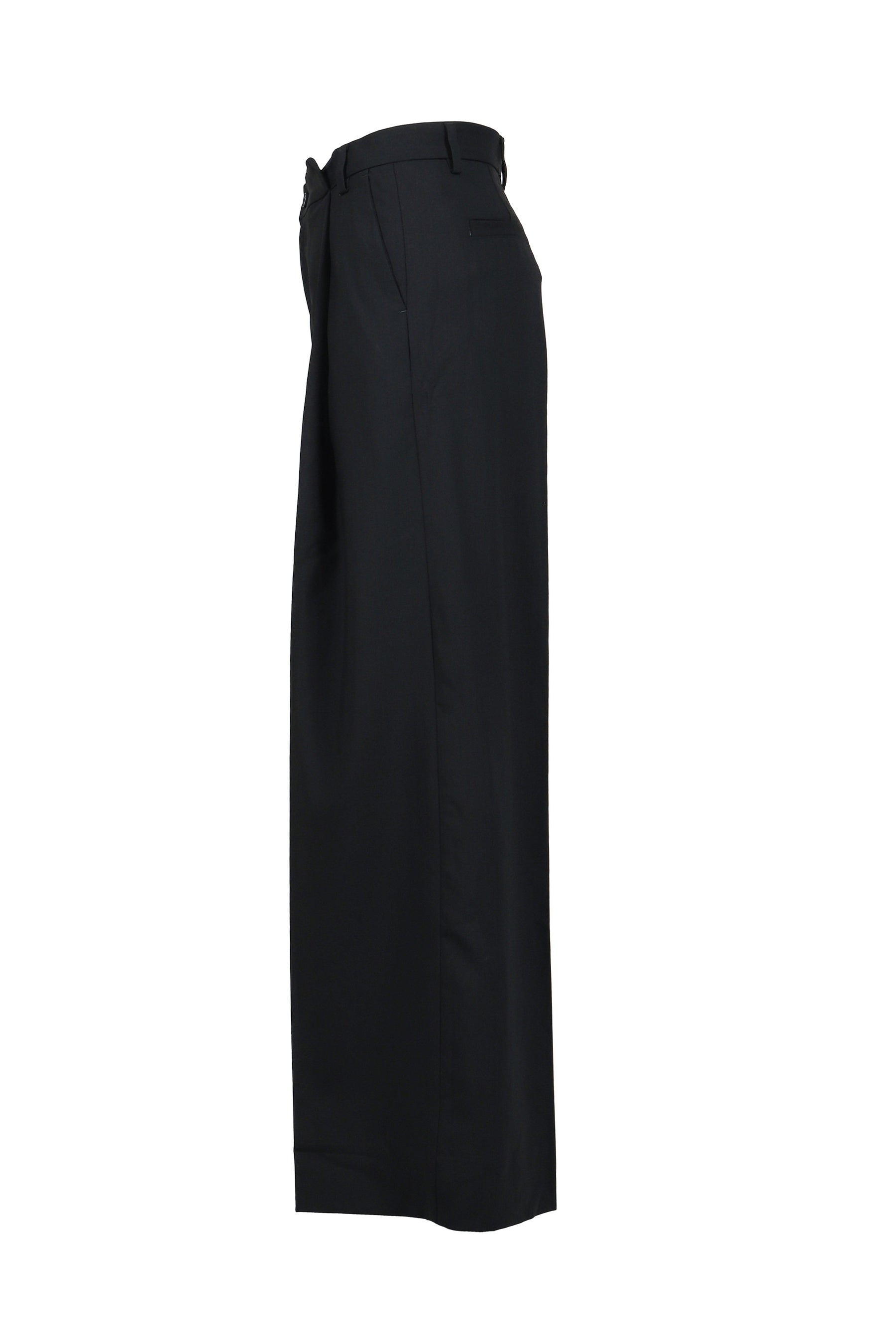 Wide Pleated Trouser / Black - 3