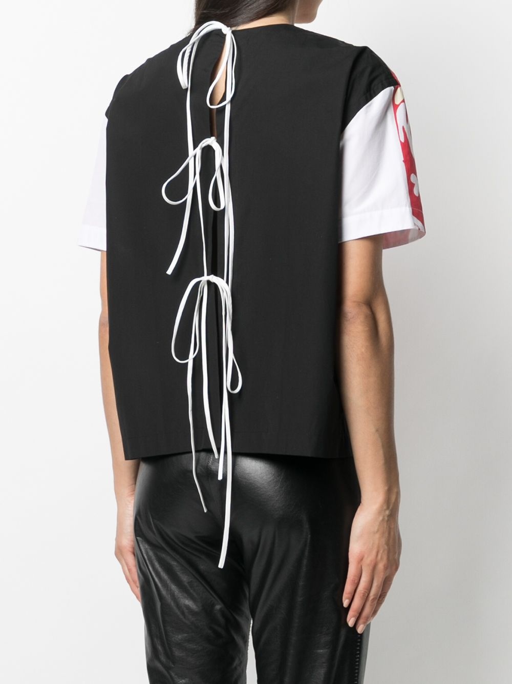 graphic print short sleeve blouse - 4