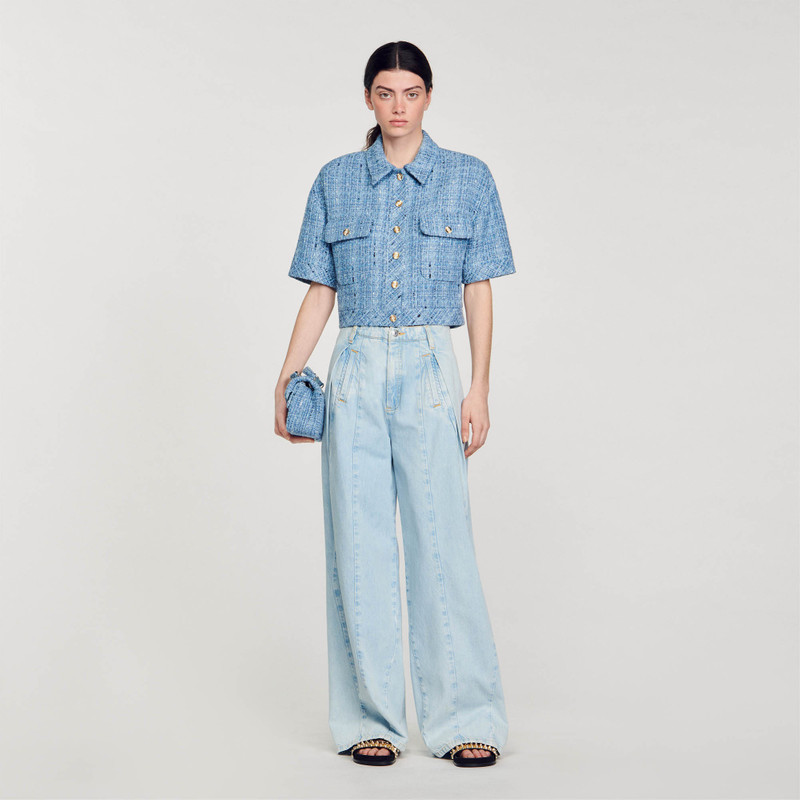Sandro short-sleeve tweed jacket outlook