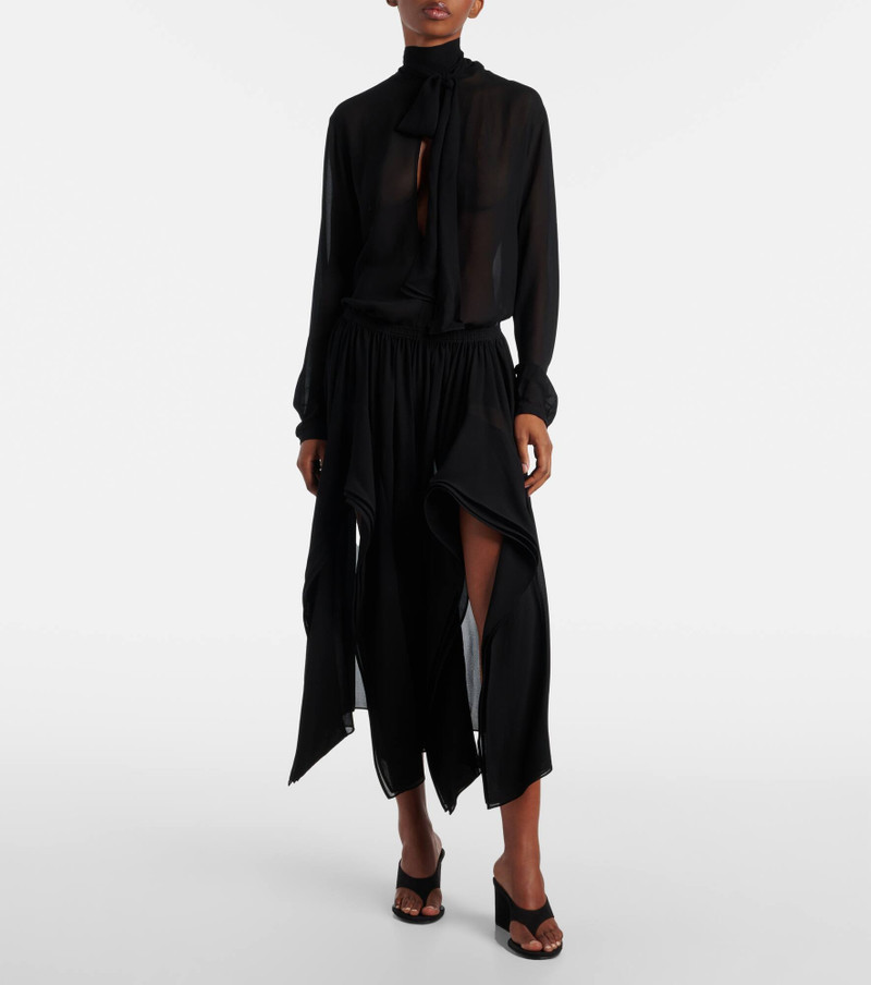 Alaïa Low-rise georgette wide-leg pants outlook