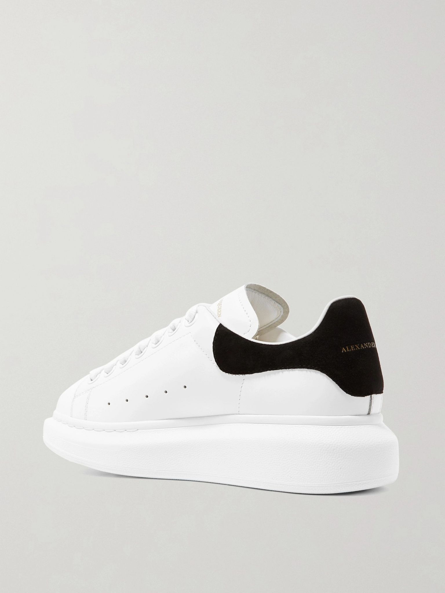 Suede-trimmed leather exaggerated-sole sneakers White - 3