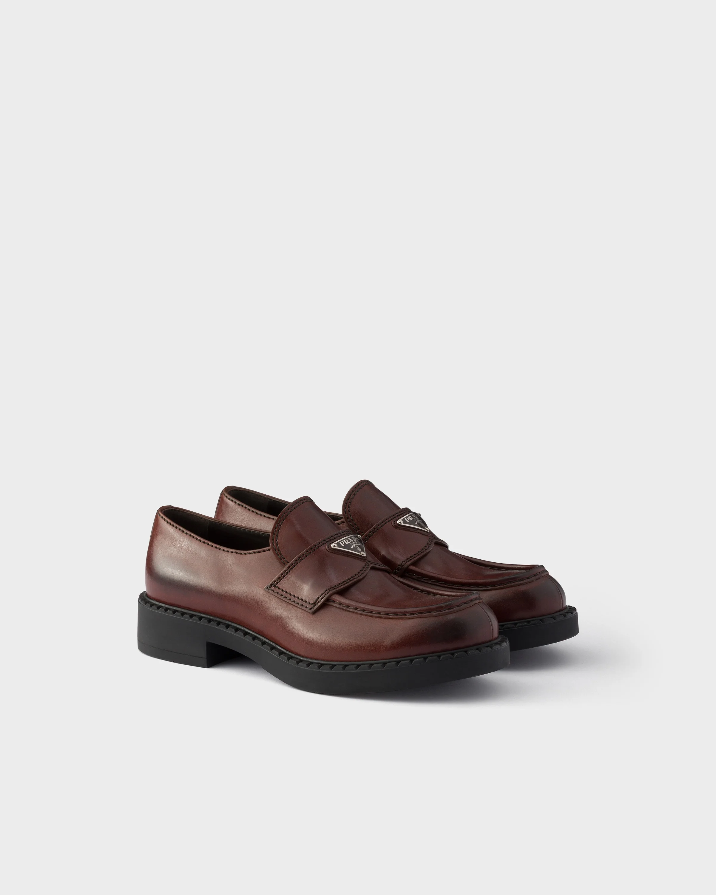 Chocolate aged leather loafers - 1