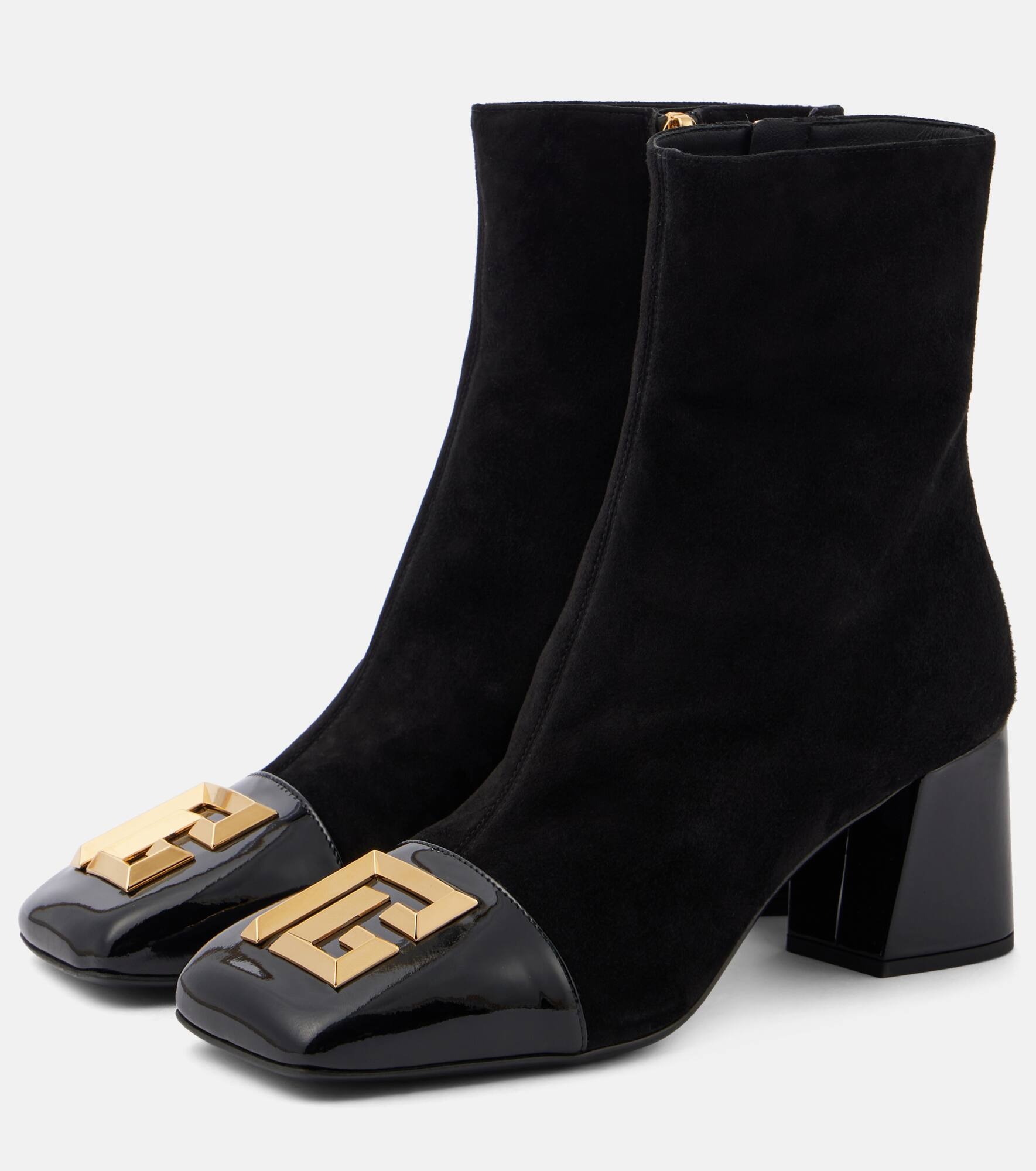 Edna suede and patent leather ankle boots - 5