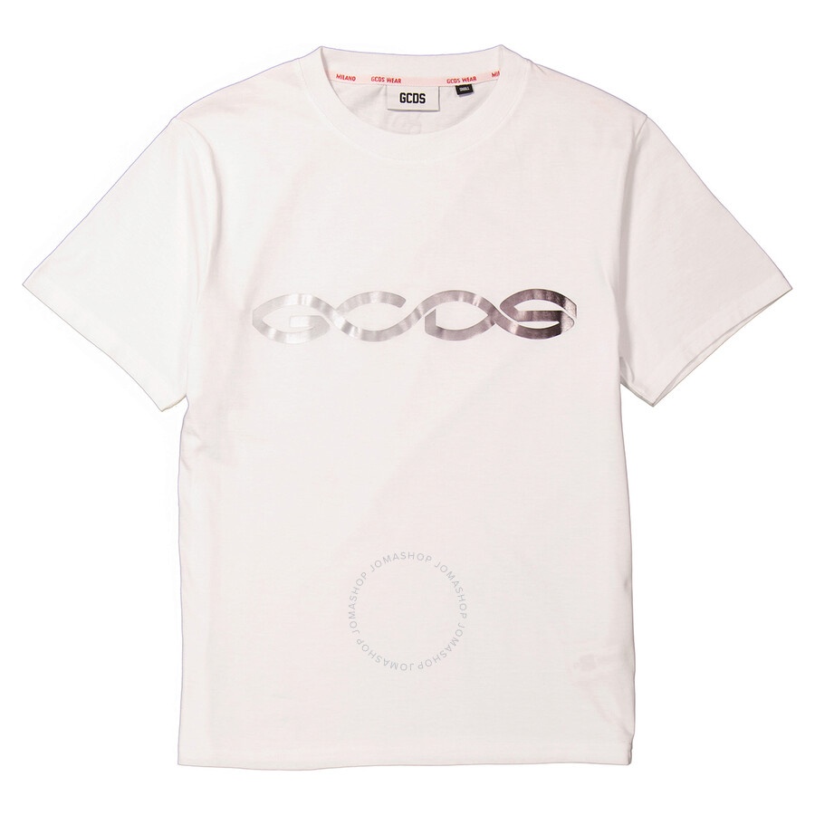 GCDS Reflective Logo Regular Cotton T-Shirt - 1