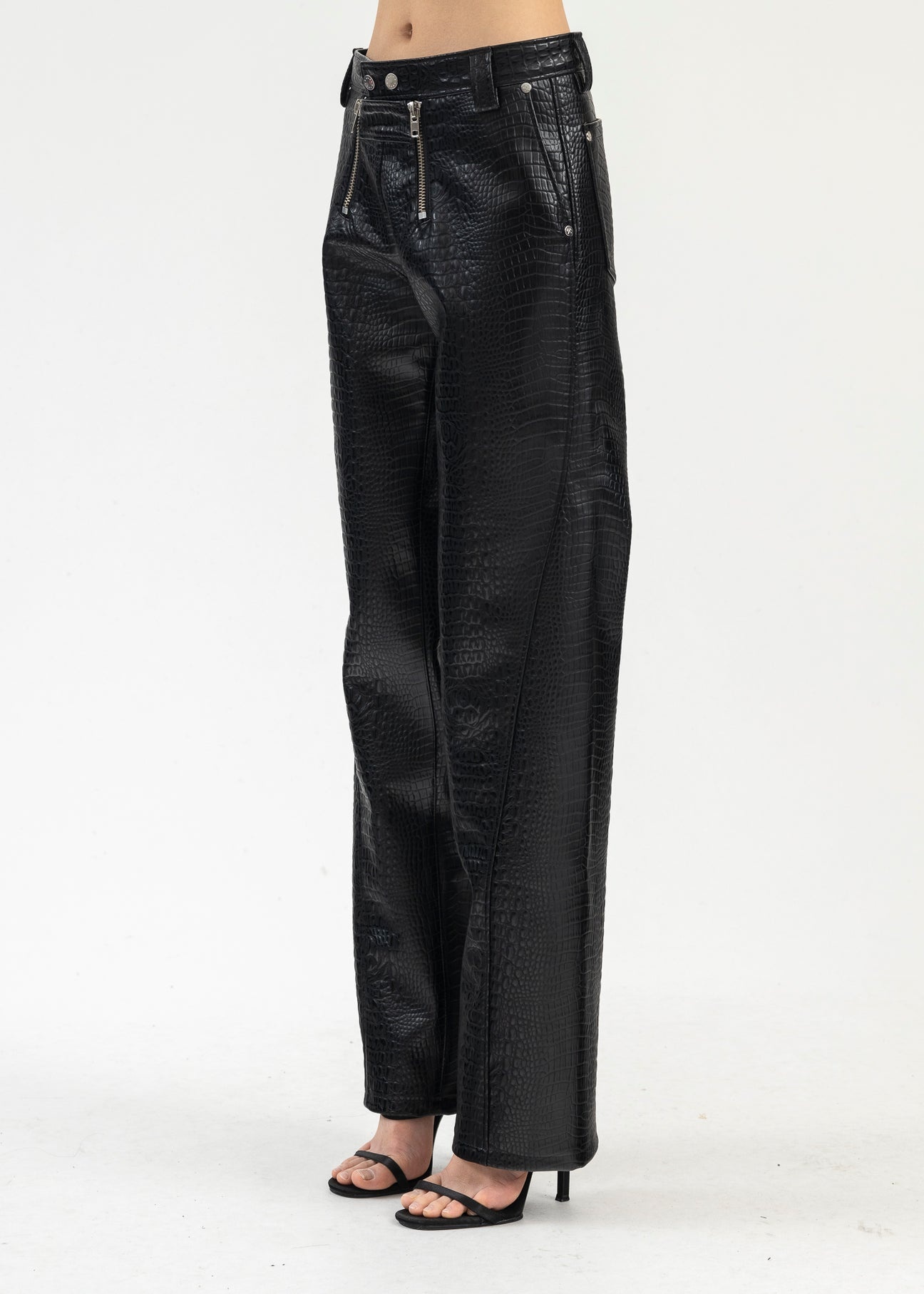 BLACK TROUSERS WITH DOUBLE ZIPS - 2