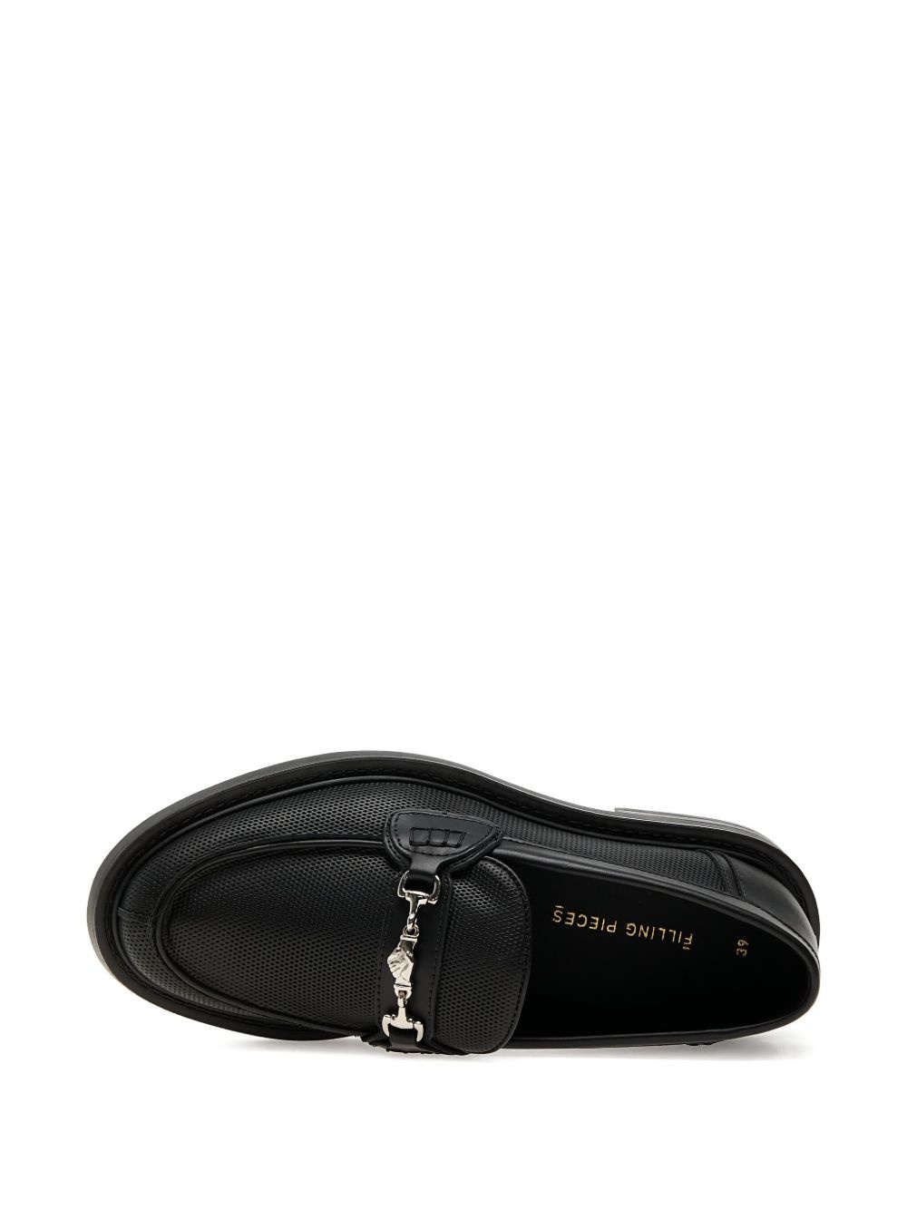 chain-link perforated loafers - 5