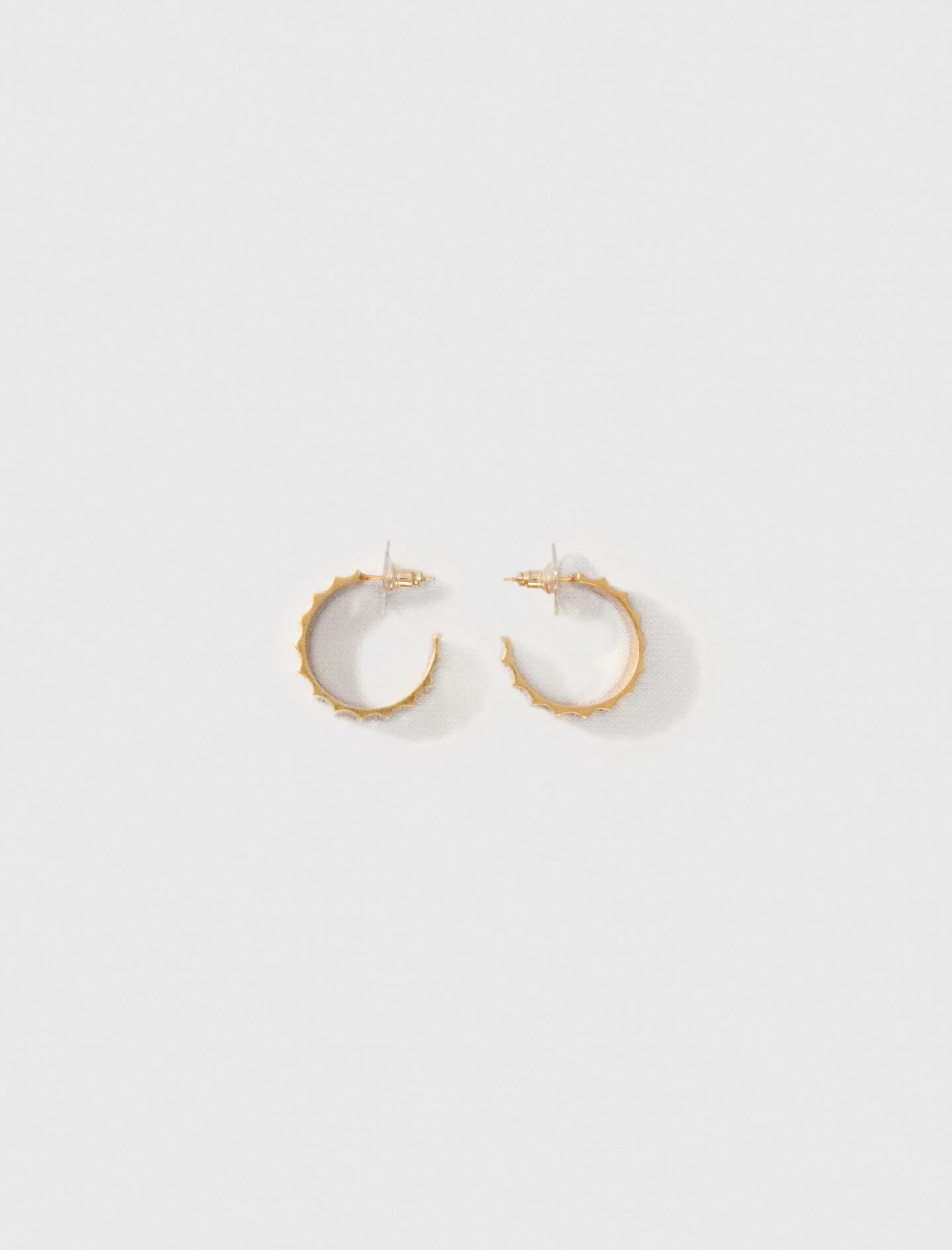 Tapered gold mini hoop earrings - 1