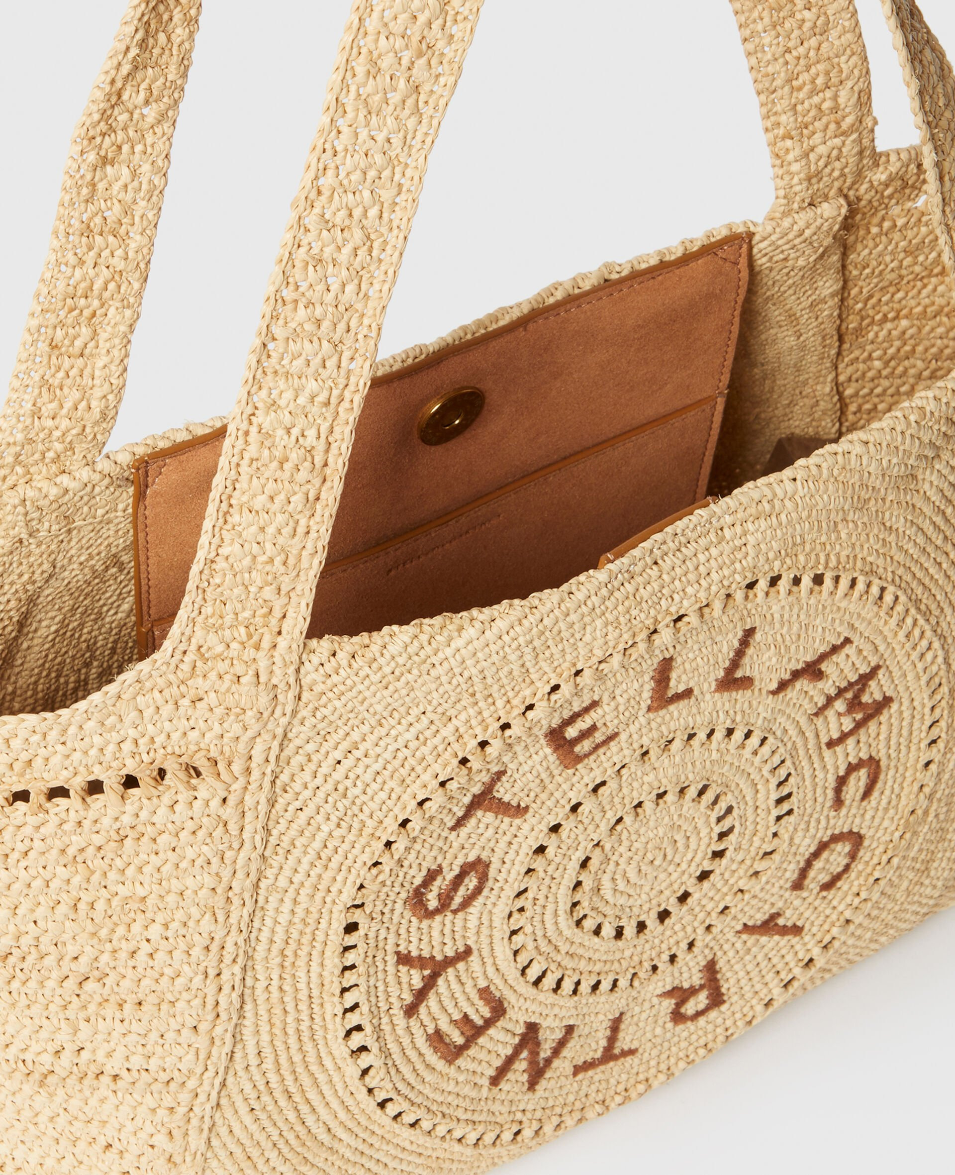 Logo Raffia Medium Tote Bag - 4