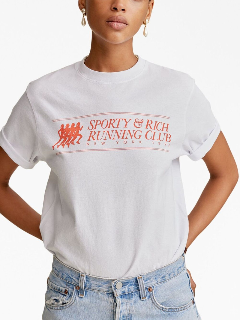 Sporty & Rich 94 Running cotton Club T-Shirt outlook