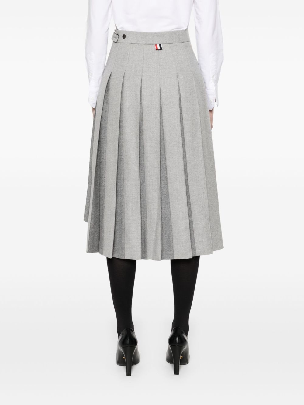 pleated wool midi skirt - 4