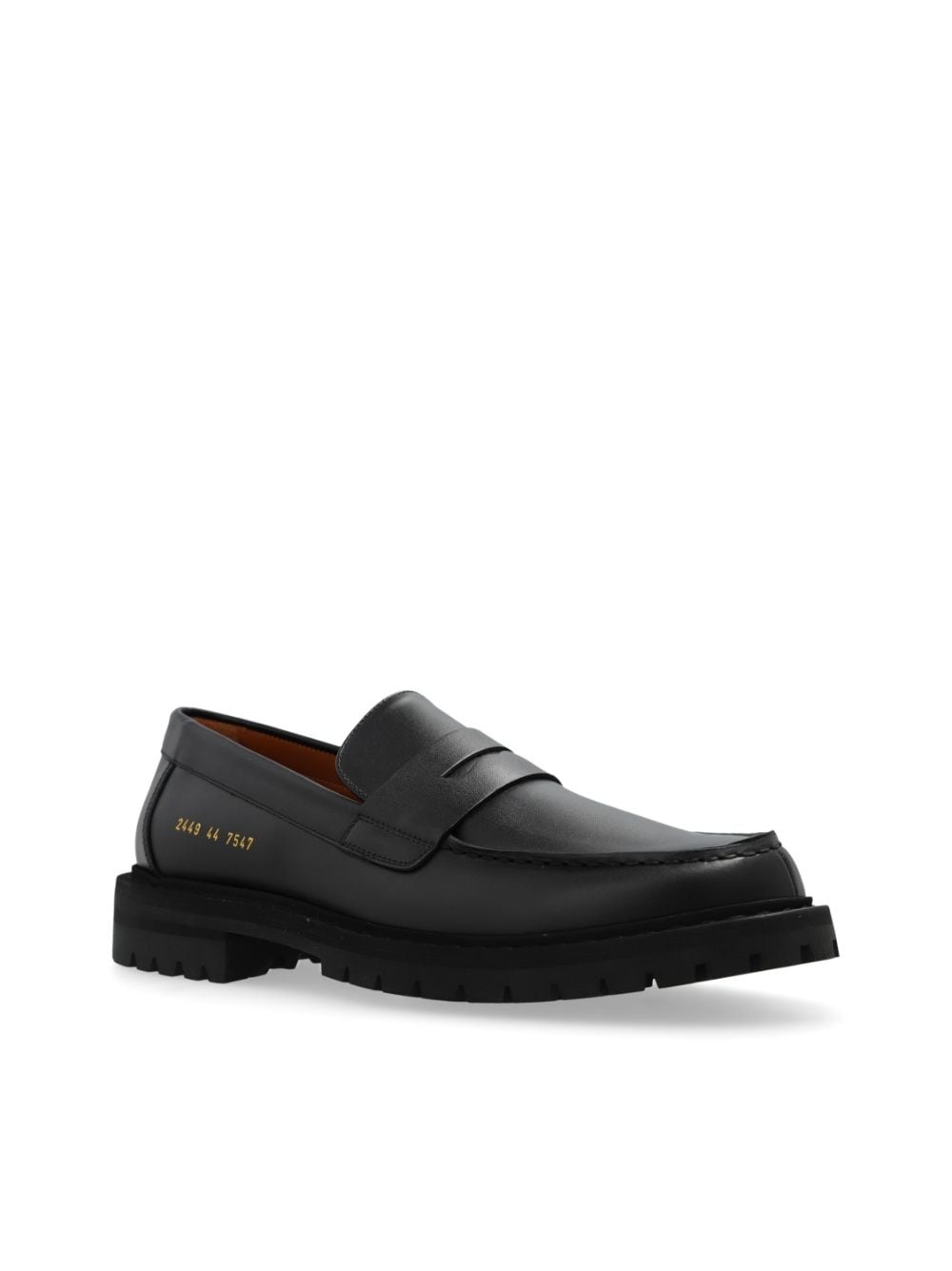 round toe leather loafers - 4
