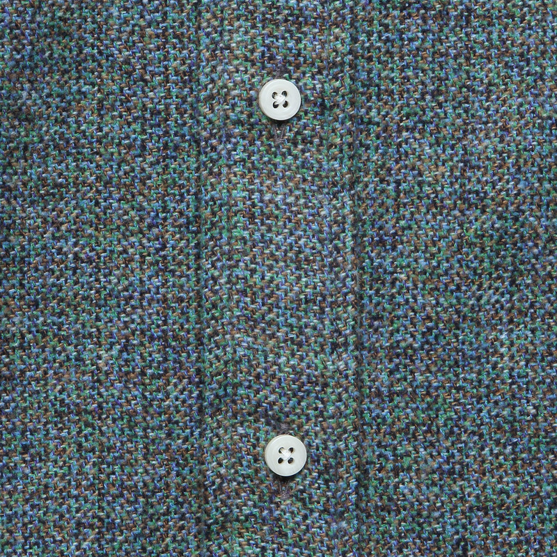 Brushed Cotton Fleck Shirt - Blue 3