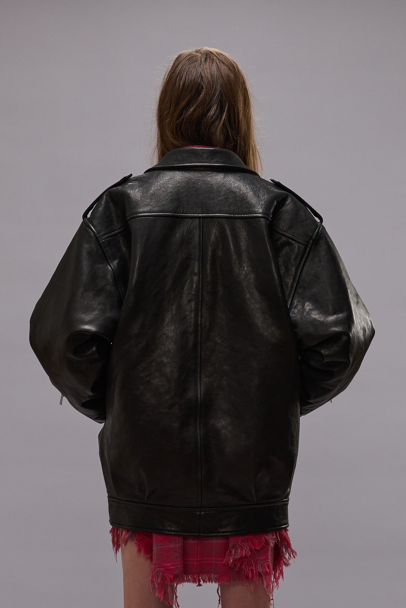 ELONGATED MOTORCYCLE JACKET - BLACK -R13 - 7
