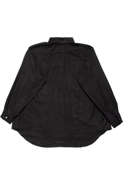 Engineered Garments Flared Shirt Polyester Light Weight Fake Suede - Black outlook