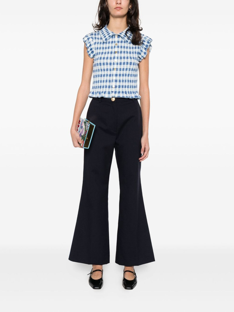 Sandro ruffled gingham shirt outlook
