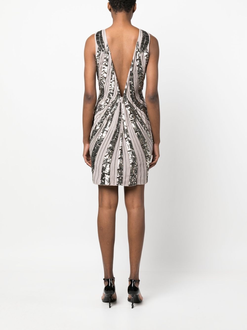 sequin-embellished silk dress - 4