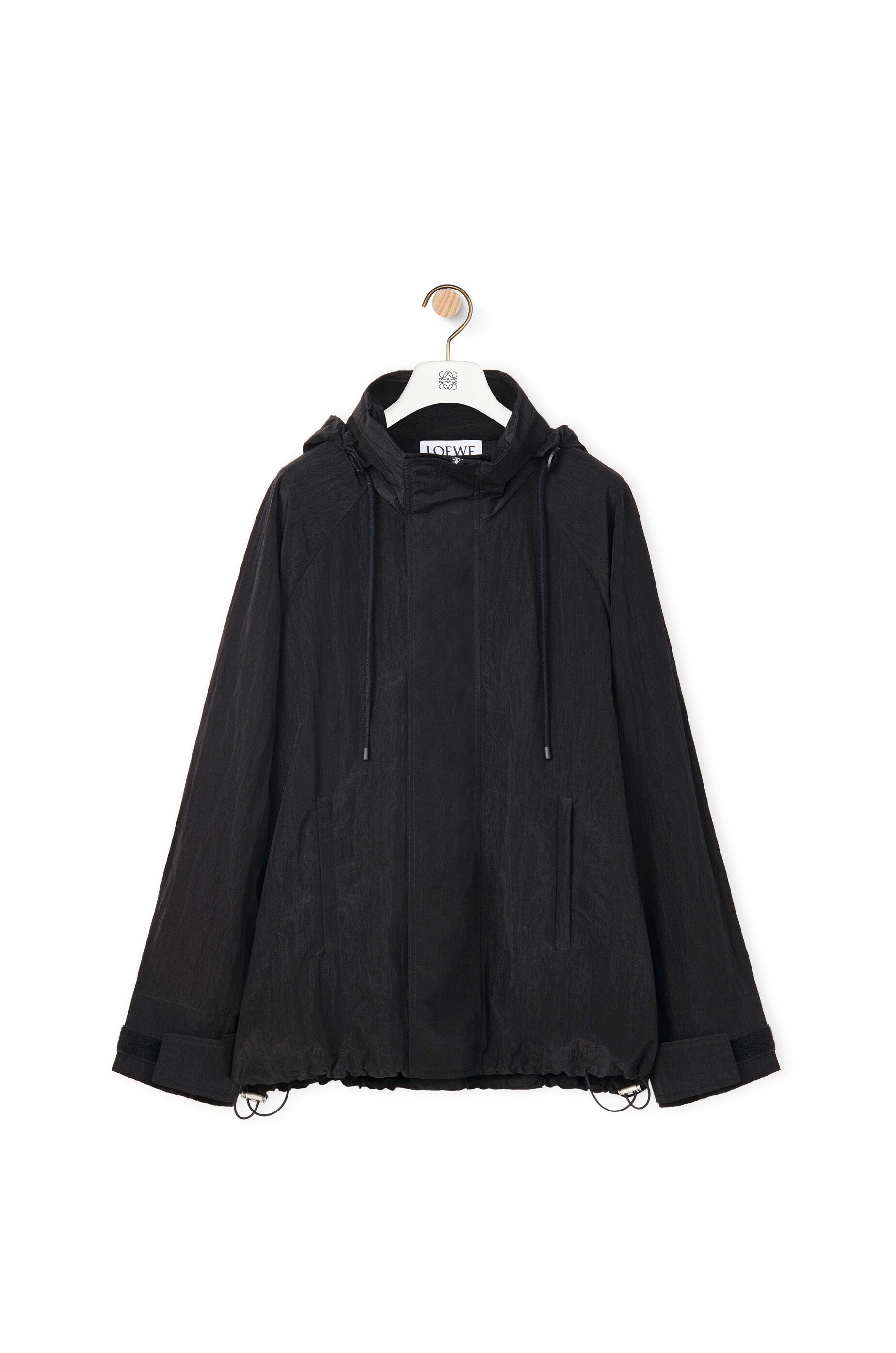 Hooded parka in textured nylon - 1