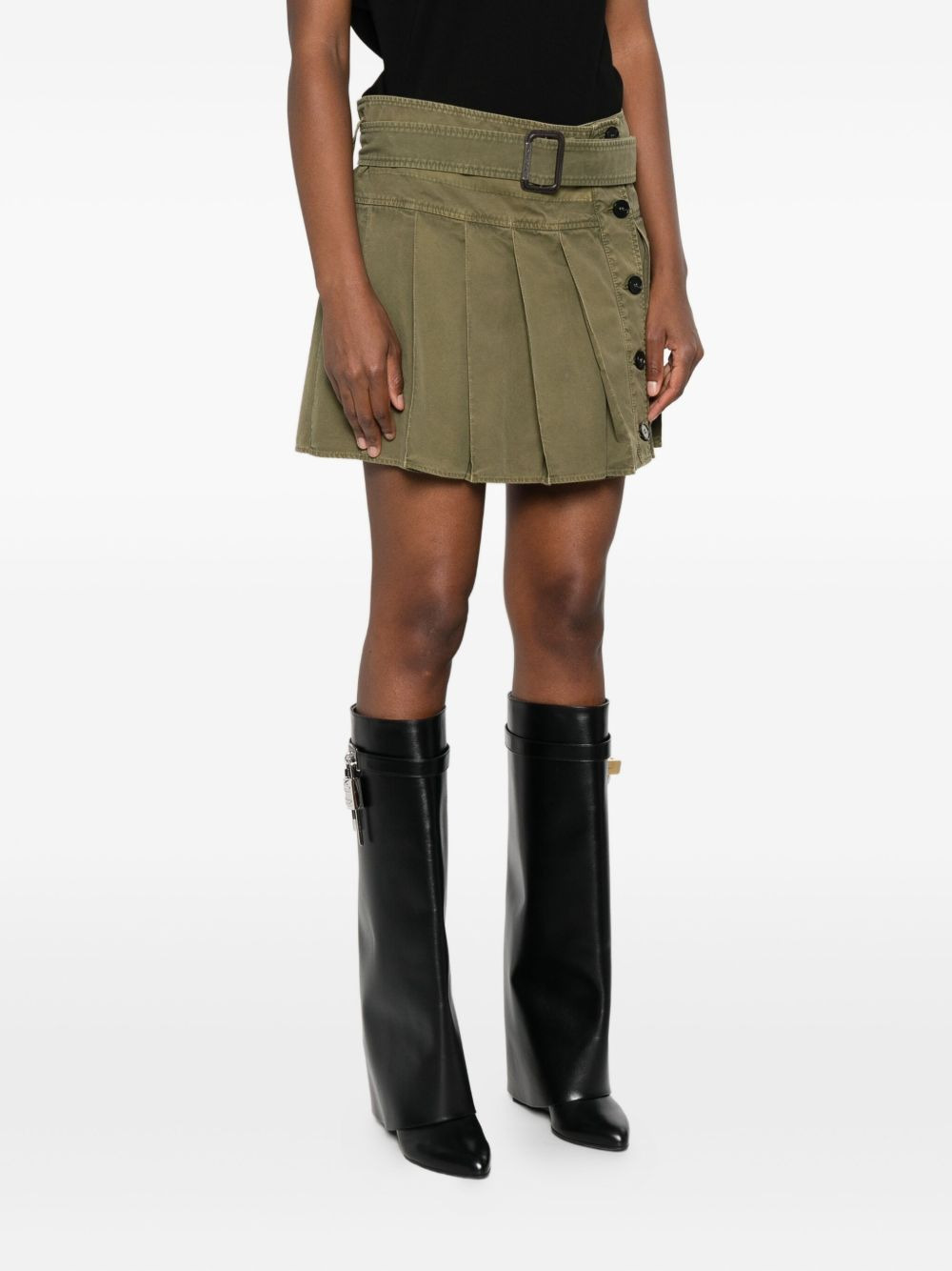 pleated-belted mini skirt - 3