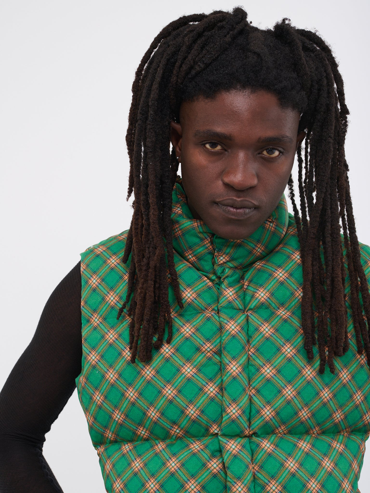 Plaid Puffer Vest - 4