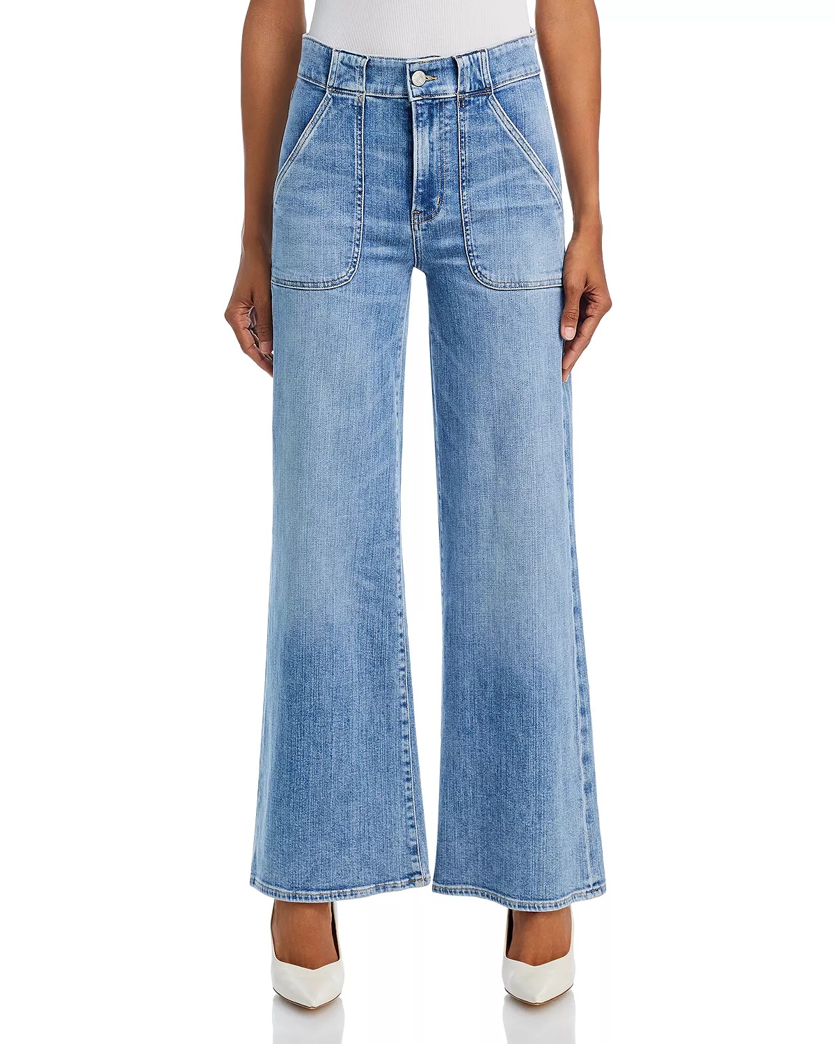 Modern Pocket High Rise Wide Leg Jeans in Carpenter - 7