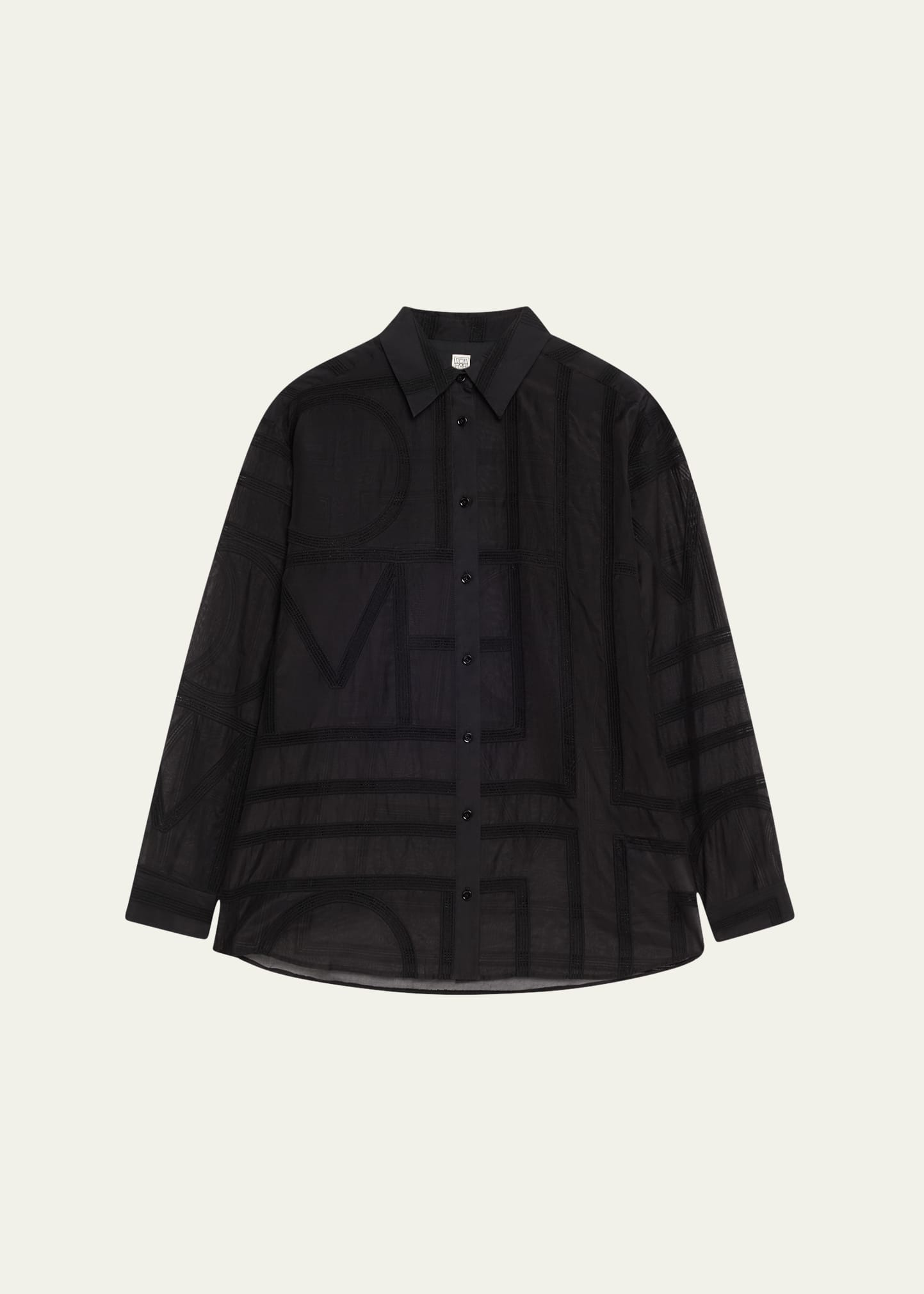Monogram Crochet Embroidered Classic Shirt - 1