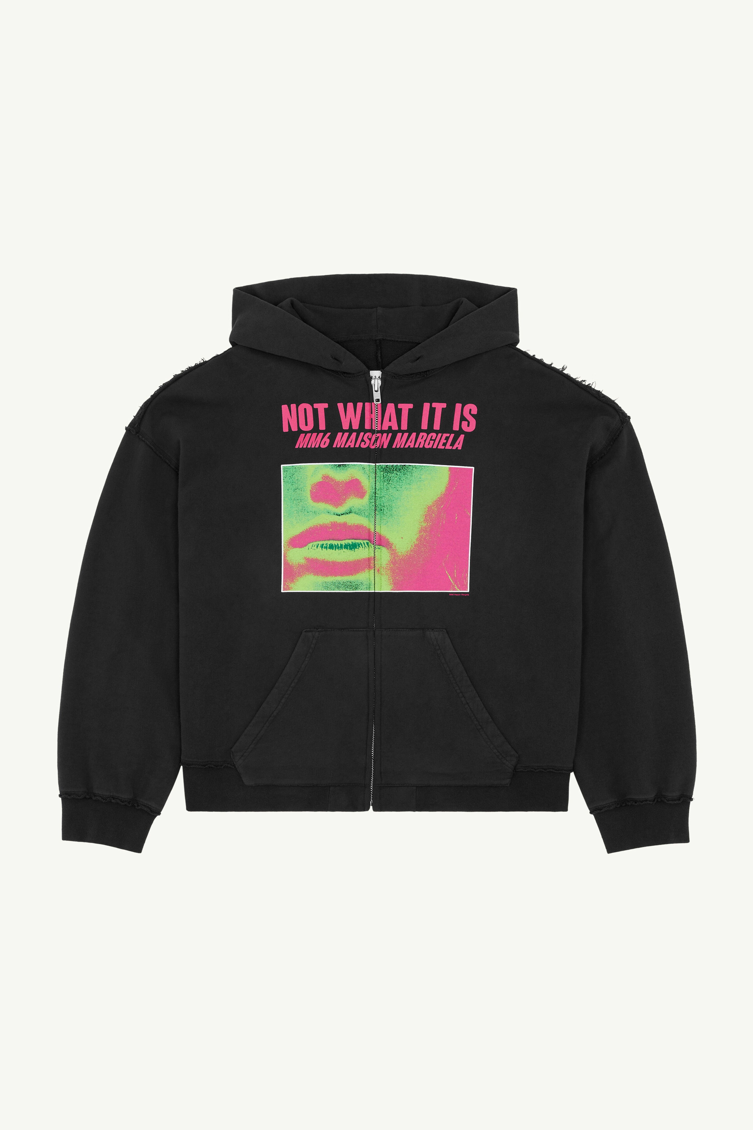 MM6 Maison Margiela【独特なデザイン☆Hooded Sweatshirt 】 MM6 Maison Margiela Graphic-printed Zip-up Hoodie | italist