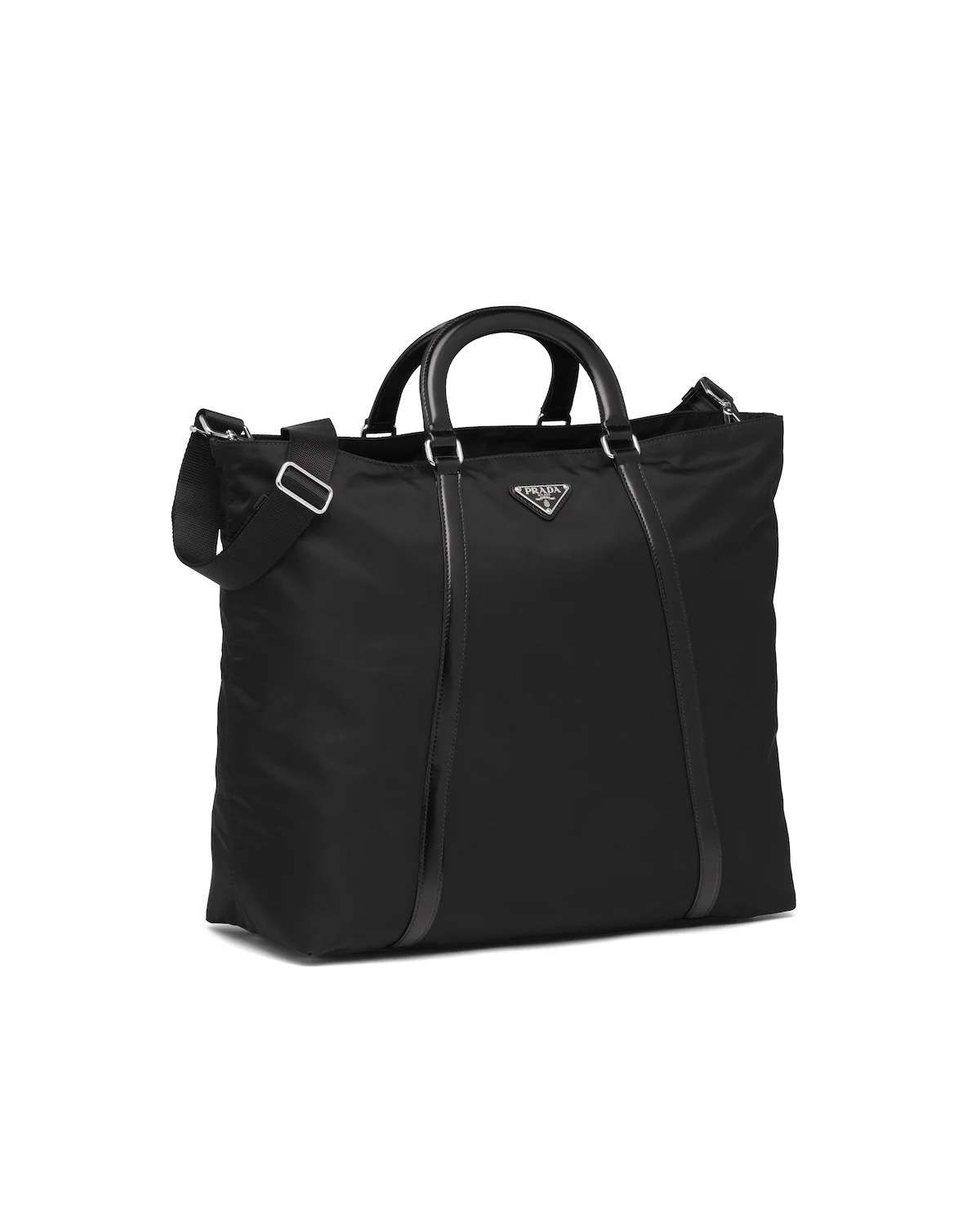 Large nylon and leather tote - 3