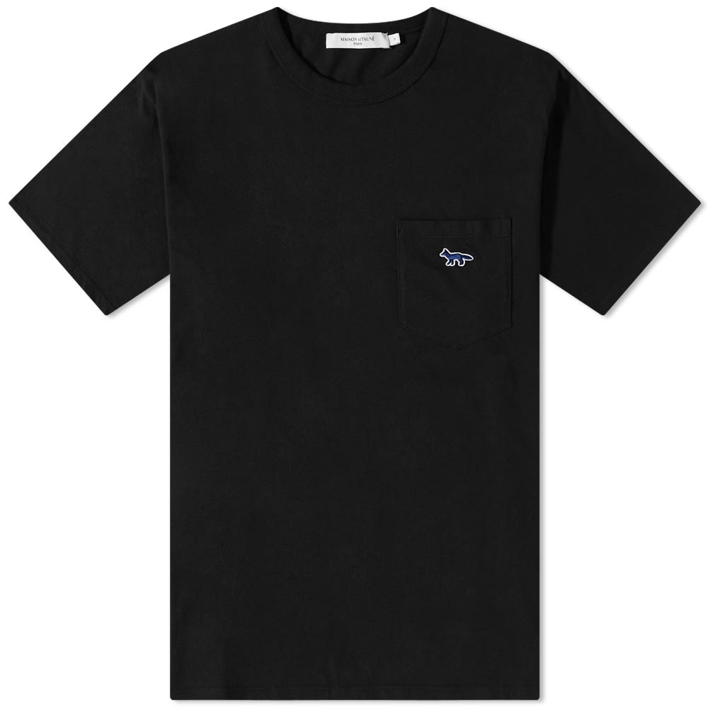 Maison Kitsuné Navy Fox Patch Classic Pocket Tee - 1