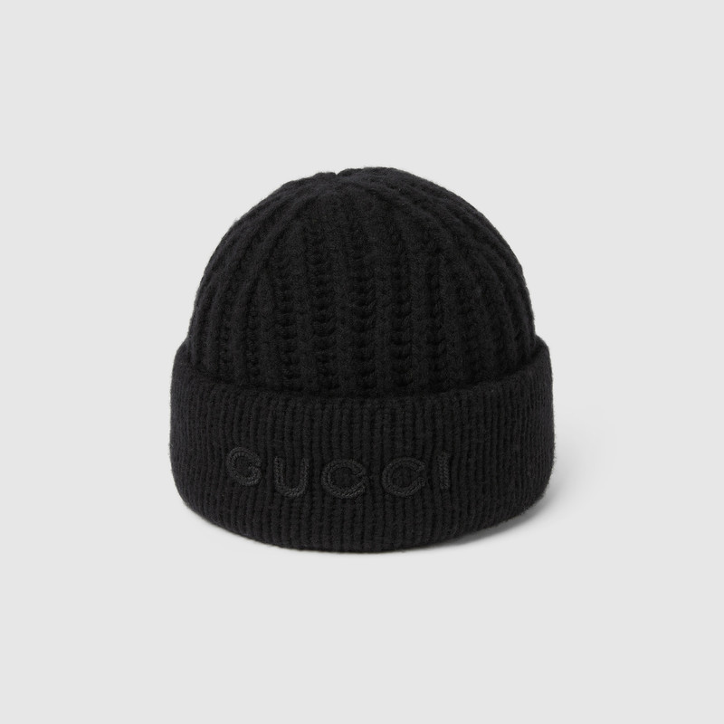 Wool cashmere hat with embroidery 1