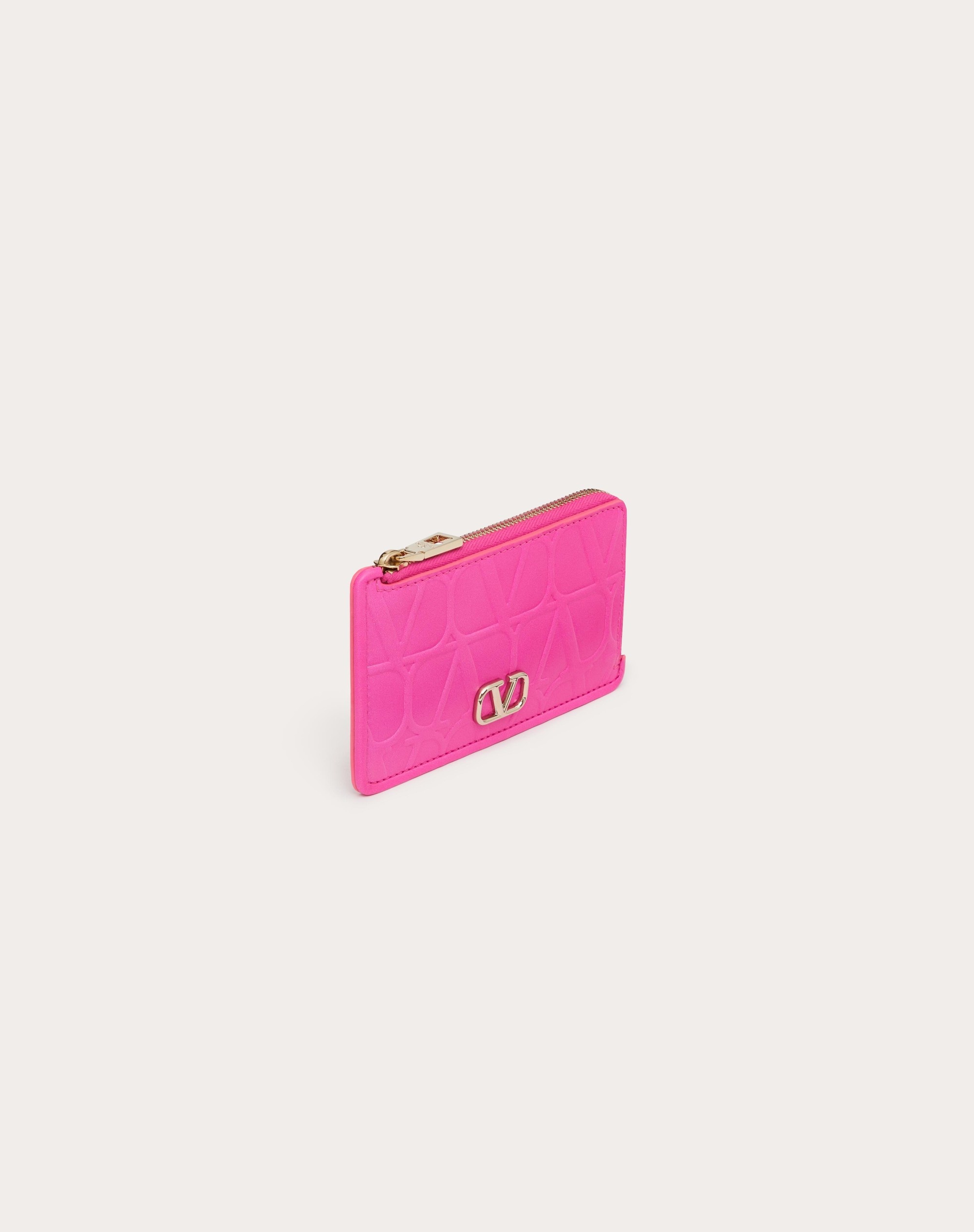 VALENTINO GARAVANI LEATHER TOILE ICONOGRAPHE CALFSKIN CARDHOLDER WITH ZIPPER - 4