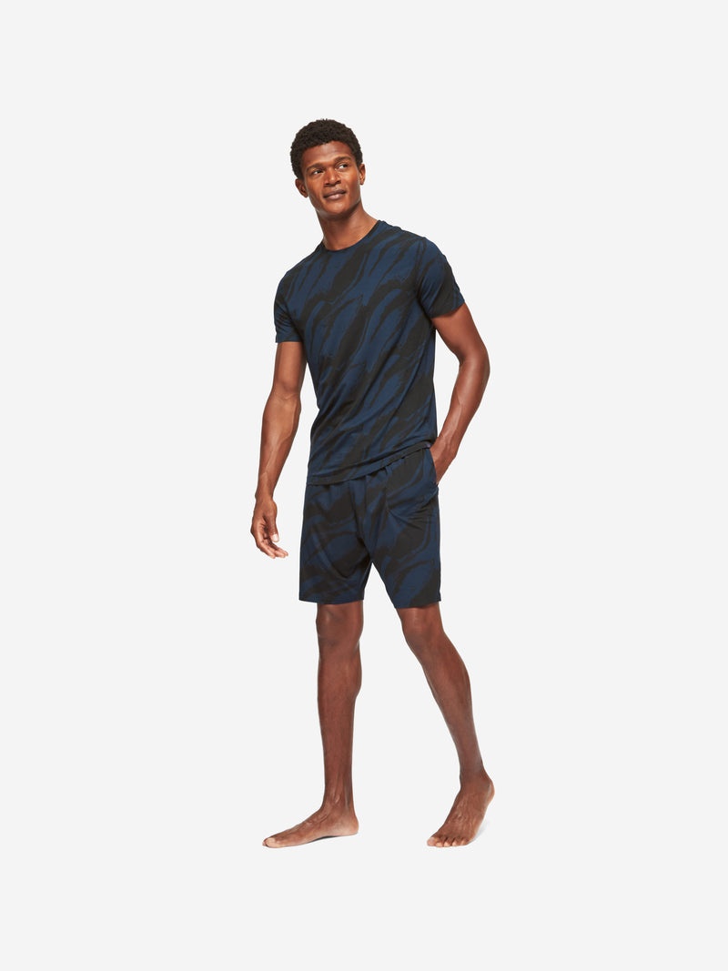 Men's Lounge Shorts London 8 Micro Modal Navy - 3