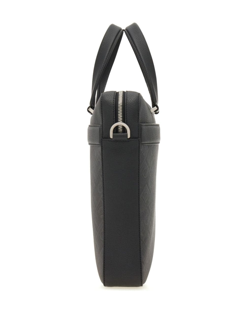 logo-stamp leather briefcase - 5