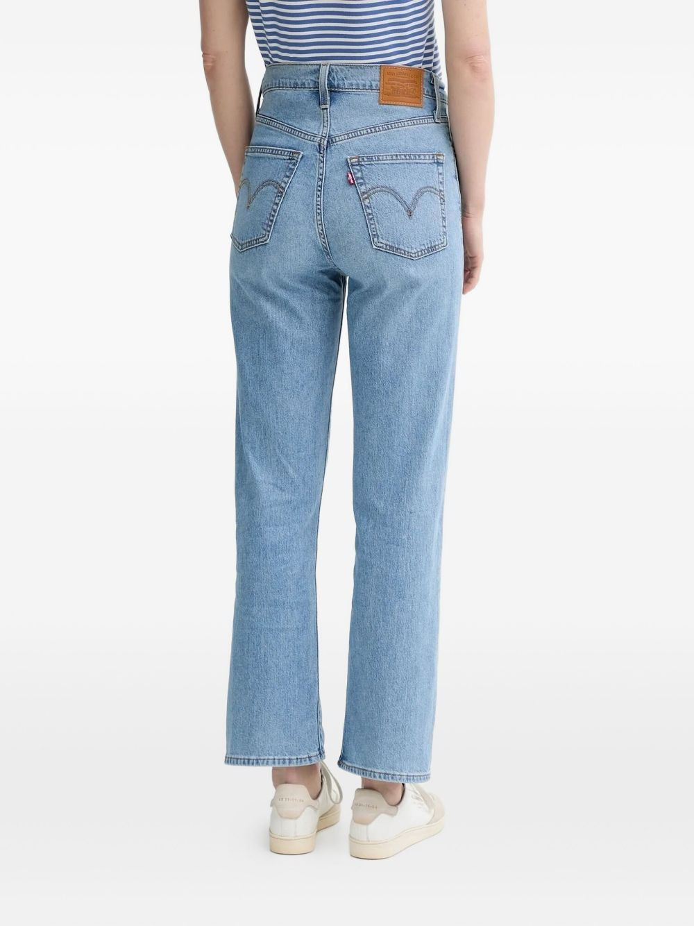 high-waisted straight jeans - 2