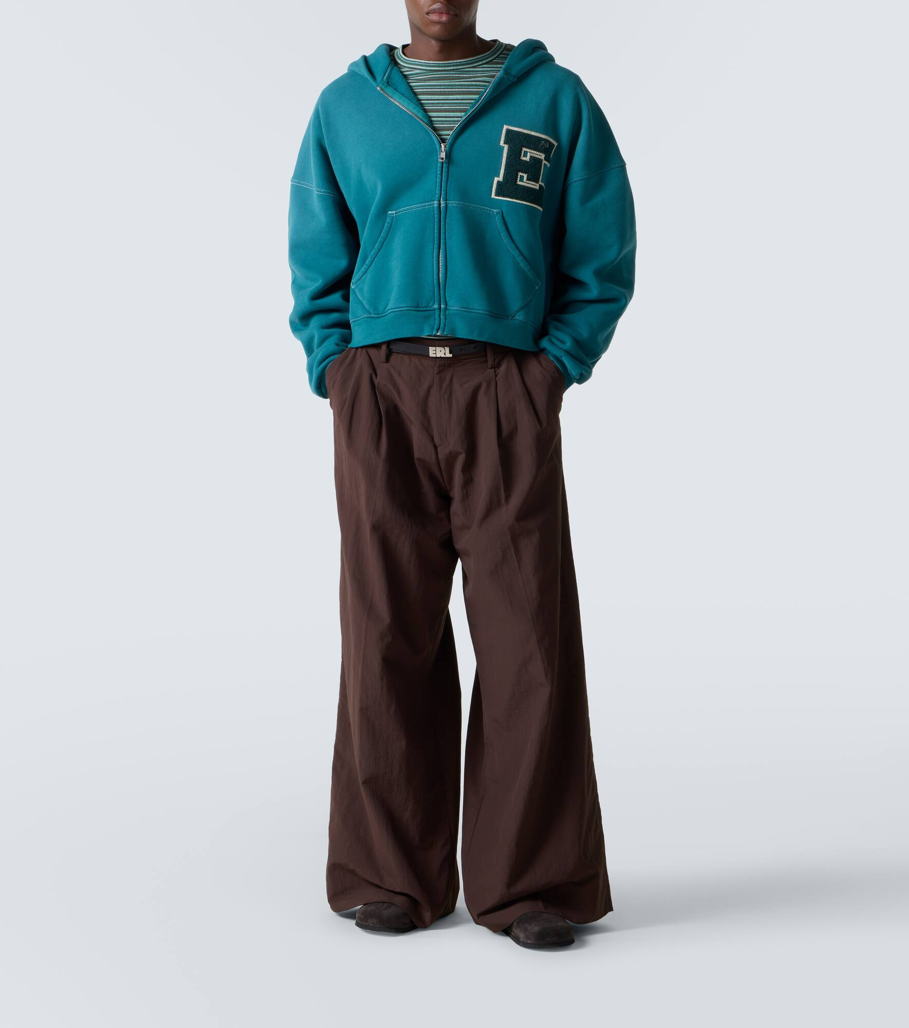 Hooded cotton fleece zip-up sweatshirt - 2