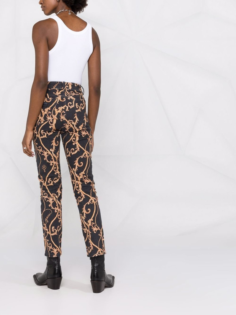 GANNI baroque-print jeans outlook