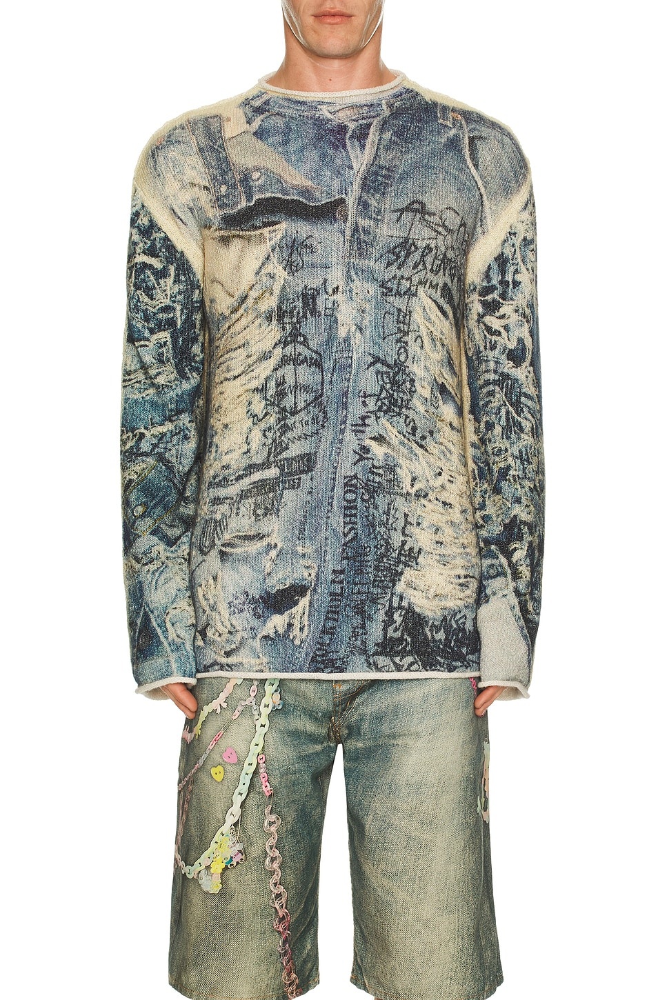 Karvian Trompe Loeil Denim Sweater - 3