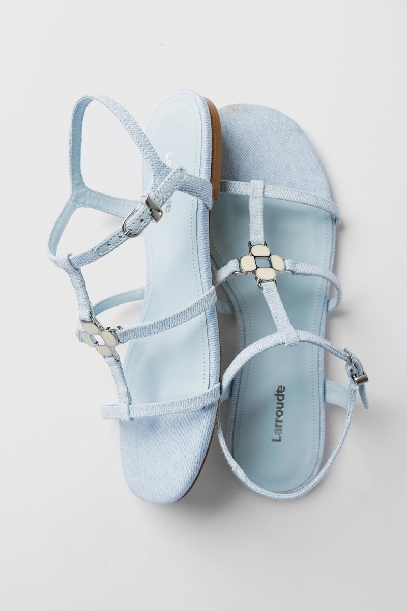 Larroudé Hana Flat Sandal Maya Denim outlook