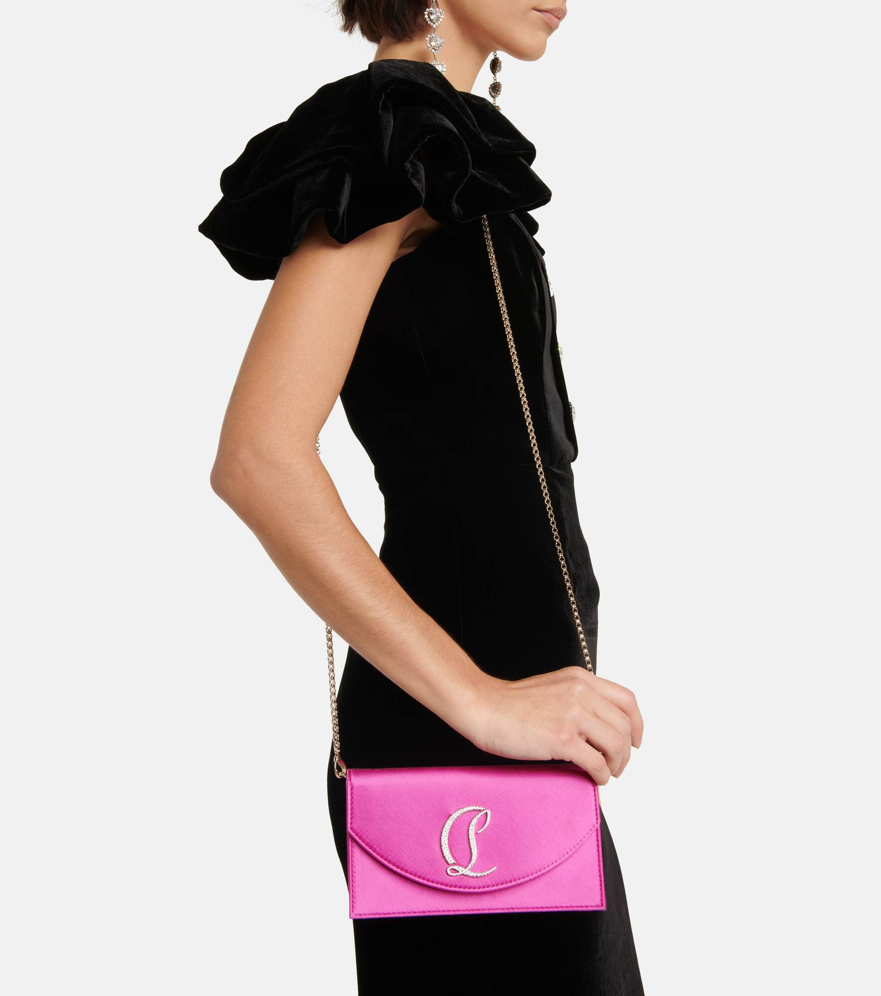 Loubi54 satin clutch - 2