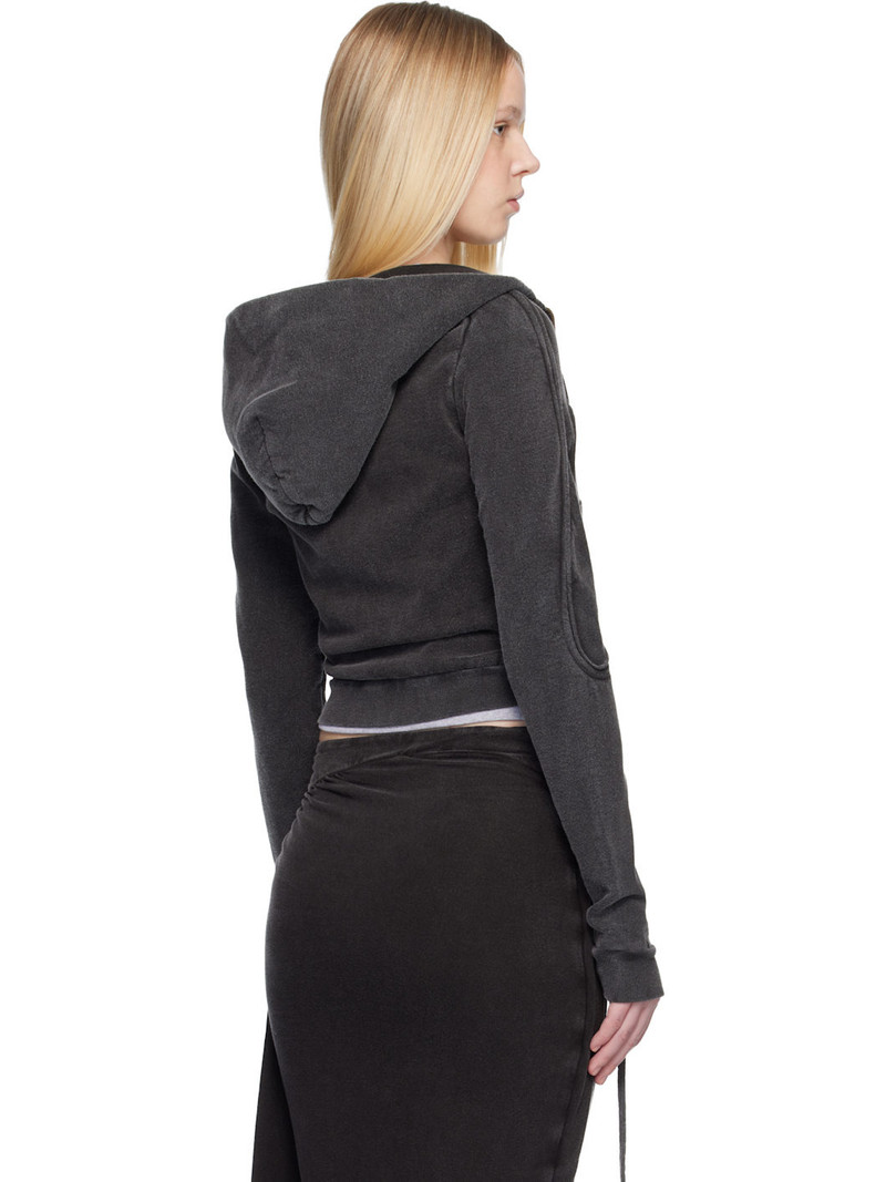 Black Fitted Zip Hoodie 3