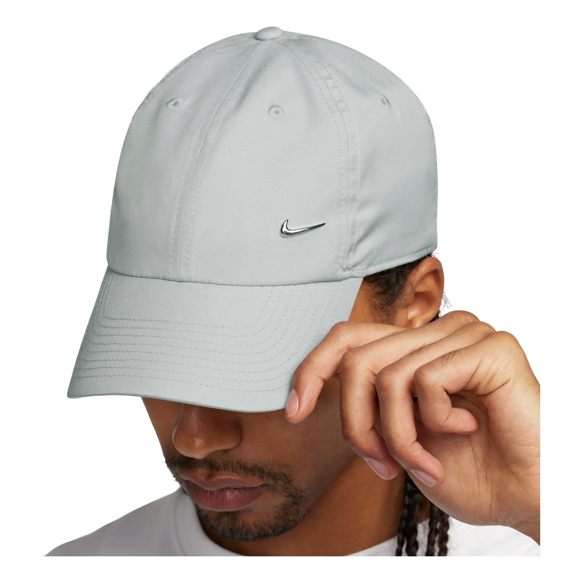 Nike Dri-FIT Club Metal Swoosh Soft Cap 'Light Smoke Grey Metallic Silver' FB5372-077 - 1
