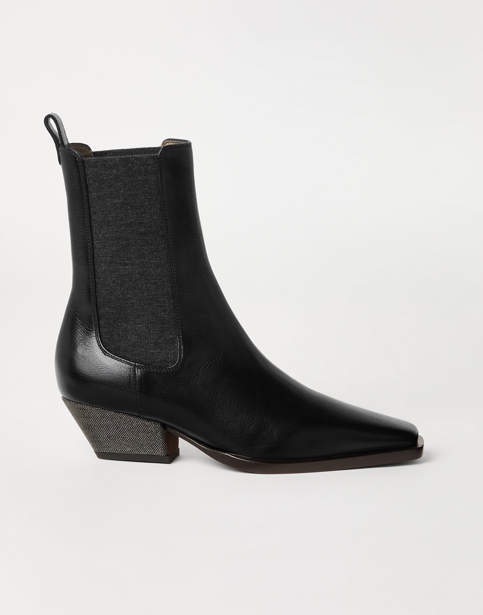 Classic leather Chelsea boots with precious block heels - 5