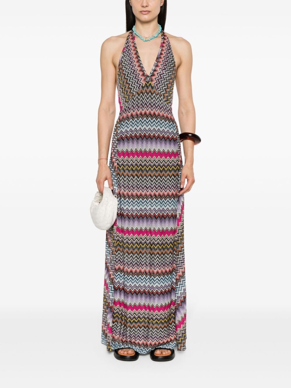 Zigzag pattern long dress - 3