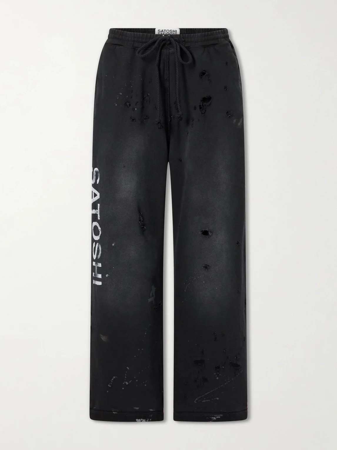 Luke Straight-Leg Logo-Printed Cotton-Fleece Sweatpants - 1
