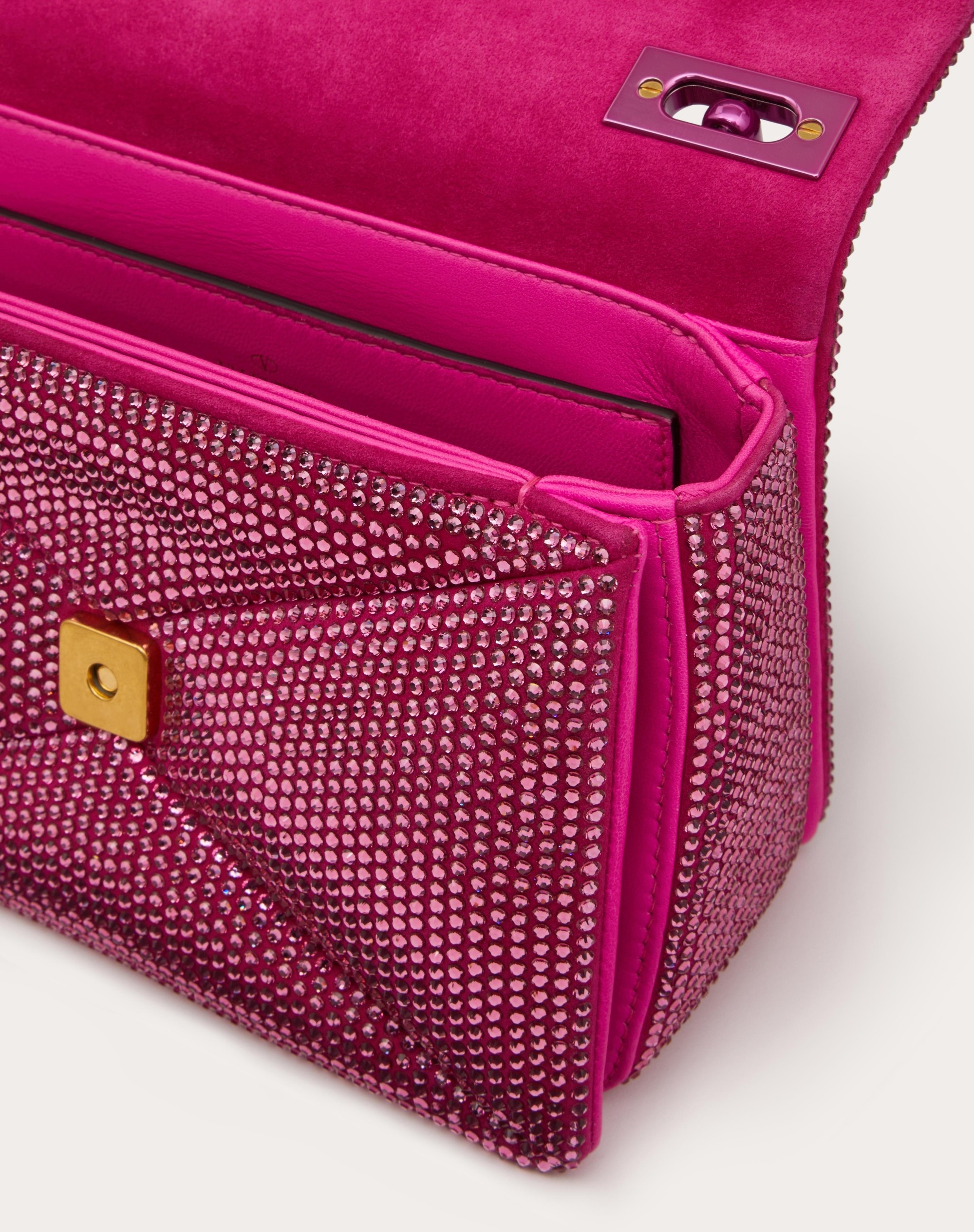 ONE STUD SMALL BAG WITH CHAIN AND RHINESTONE EMBROIDERY - 4