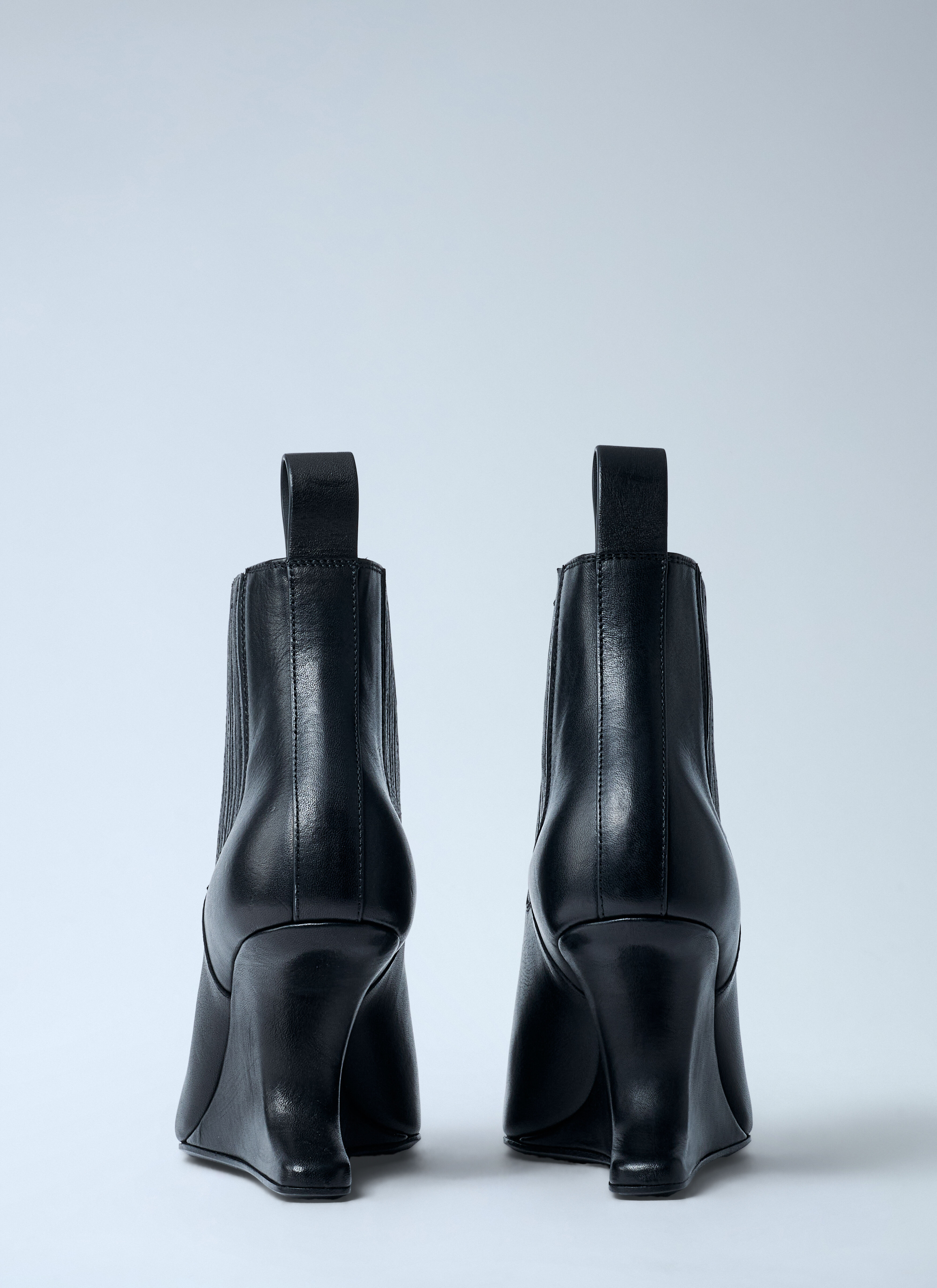Leather Wedge Ankle Boots - 5
