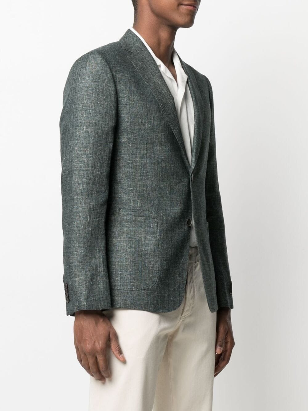 notched-lapels single-breasted blazer - 3